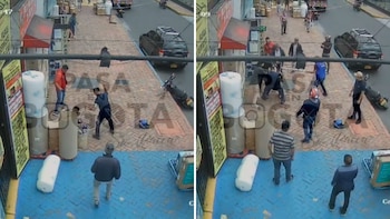 Un presunto ladrón fue derribado por su víctima en el barrio Spring de Bogotá - crédito @PasaenBogota/X