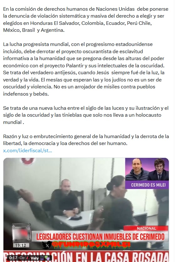 Petro extendió la denuncia a América Latina y la llevó al plano de derechos humanos - crédito @petrogustavo/X