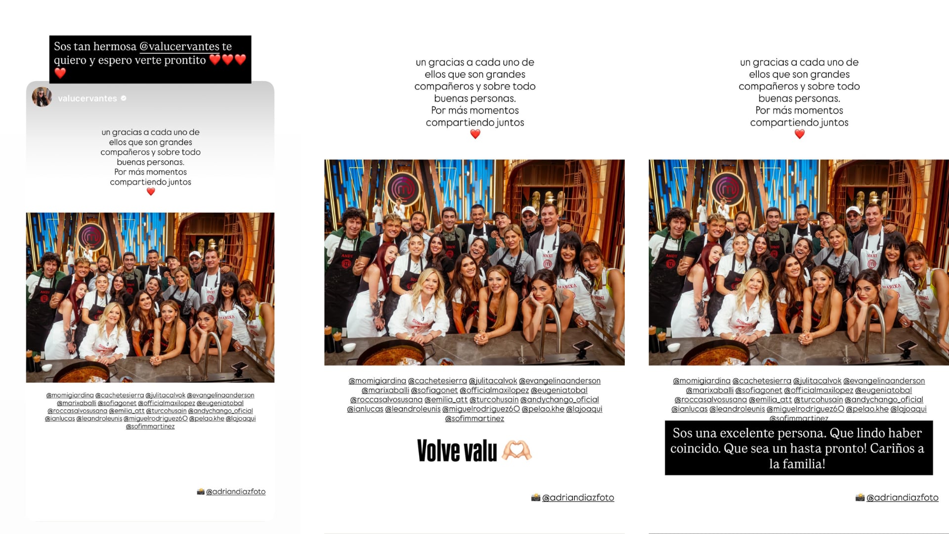 La reacción de algunos de sus compañeros de programa