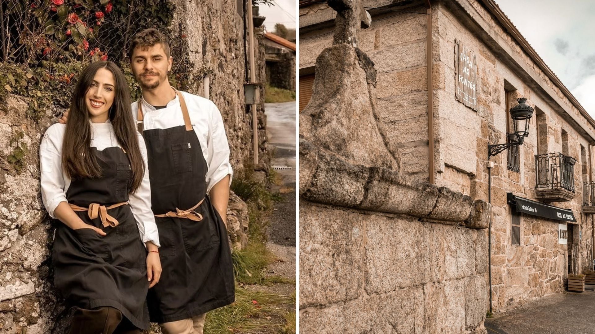 Elia y Borja son los chefs al frente del restaurante Lado, premiado por la Guía Michelin este verano (Casa as Fontes)
