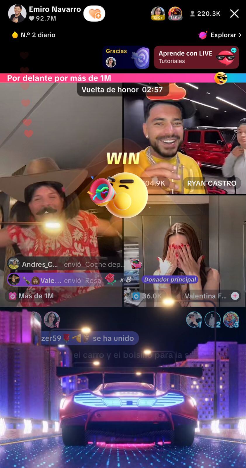 Emiro Navarro le ganó la batalla a Ryan Castro y Valentina Ferrer - crédito @emironavarro/TikTok