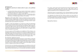 La bancada denunció la inclusión de una bolsa de $3,9 billones sin proyectos definidos y cuestionó la asignación de recursos que, según su pronunciamiento, podrían distribuirse durante la vigencia presupuestal - crédito Pacto Histórico