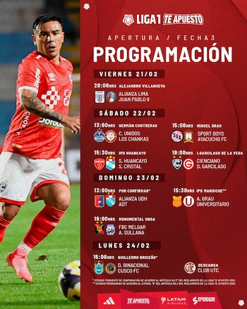Programación de la fecha 3