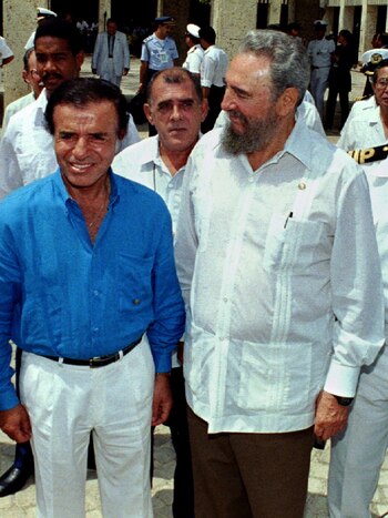 Menem y Fidel Castro en