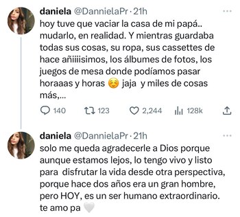 Mensaje de la hija del actor
(Foto: Twitter)