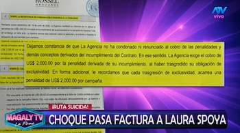 Derco exige a Laura Spoya asumir parte de los costos del accidente de la camioneta Haval H9. Captura: Magaly TV La Firme.