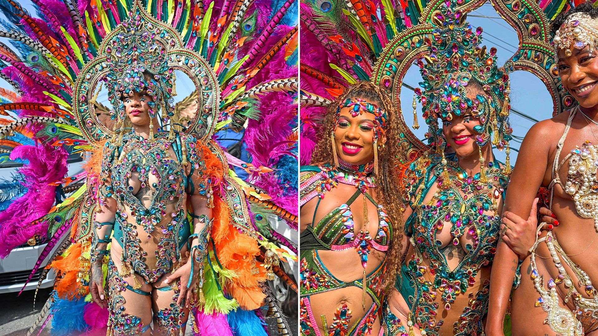 El sello de Rihanna en los carnavales: transparencias, pedrería y moda caribeña