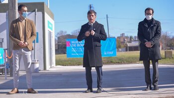 Axel Kicillof, en campaña. Apunta