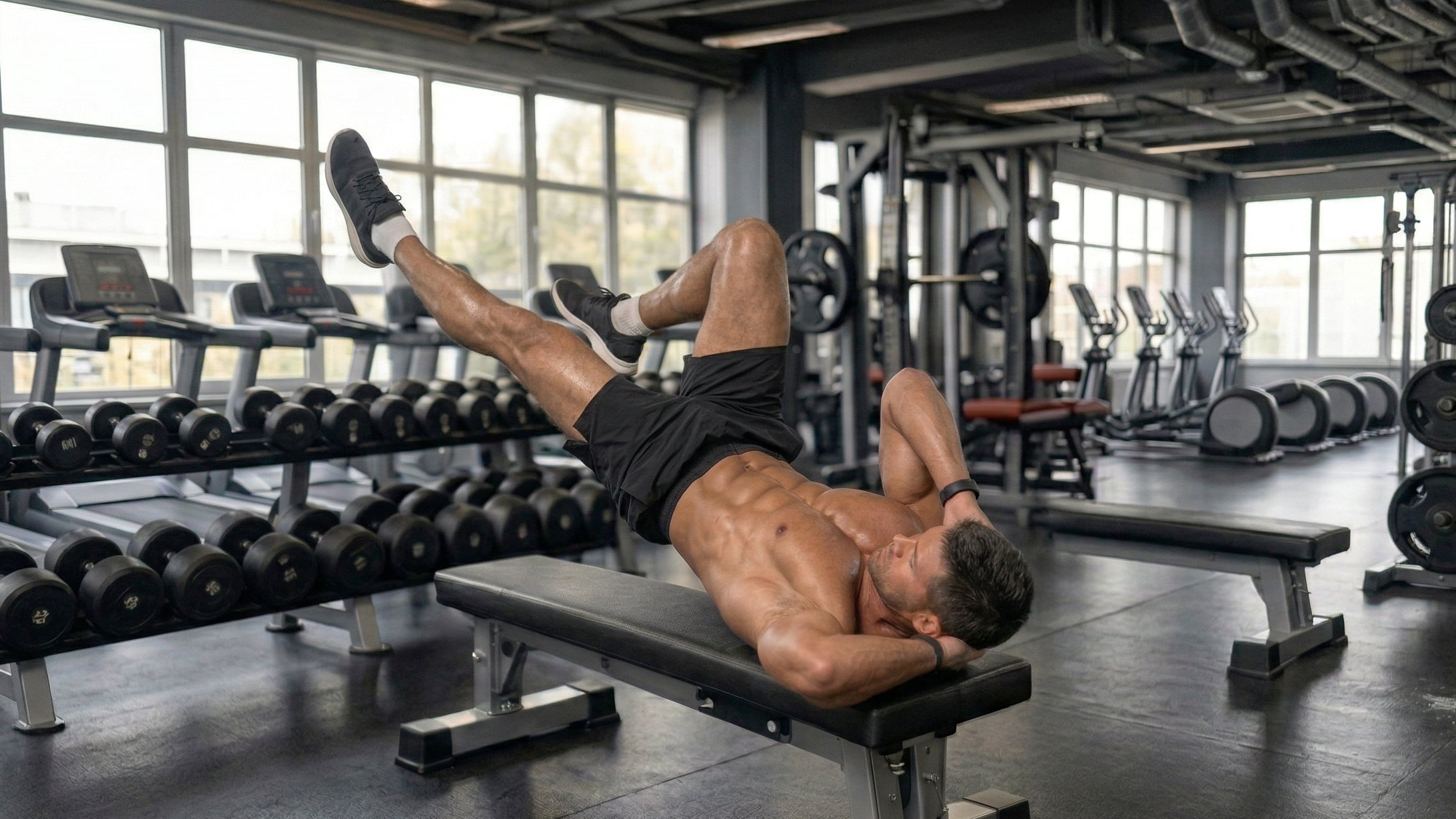 El Dragon Flag con rodilla flexionada ayuda a mejorar el control corporal, preparando el cuerpo para variantes más avanzadas del ejercicio (Imagen Ilustrativa Infobae)