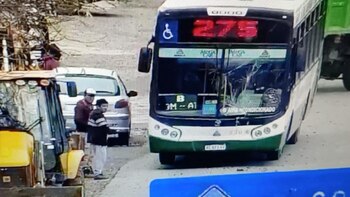 Un colectivo chocó contra una