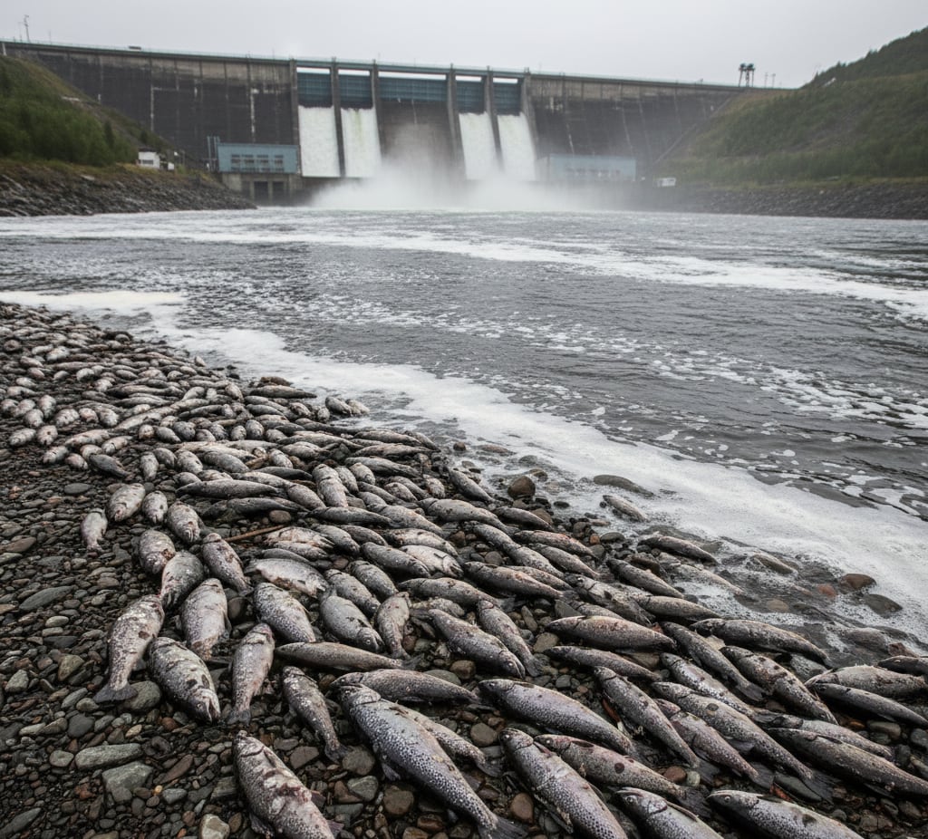 La acumulación de peces sin vida a orillas del río refleja el alcance invisible de la crisis ecológica (Imagen Ilustrativa Infobae)
