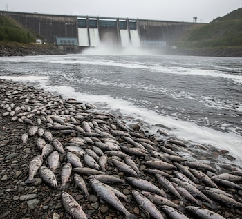 La acumulación de peces sin