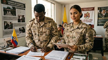 Jóvenes entre 17 y 23 años podrán postularse al curso de suboficiales si cumplen con los requisitos académicos, físicos y legales establecidos por la institución- crédito VisualesIA