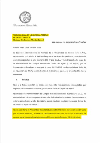 La última denuncia de la