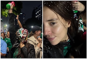 majo aguilar celebra en el angel