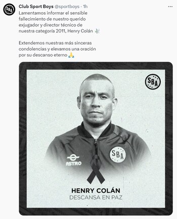 Sport Boys dedicó sentido mensaje