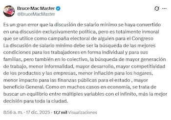 Bruce Mac Master acusó a