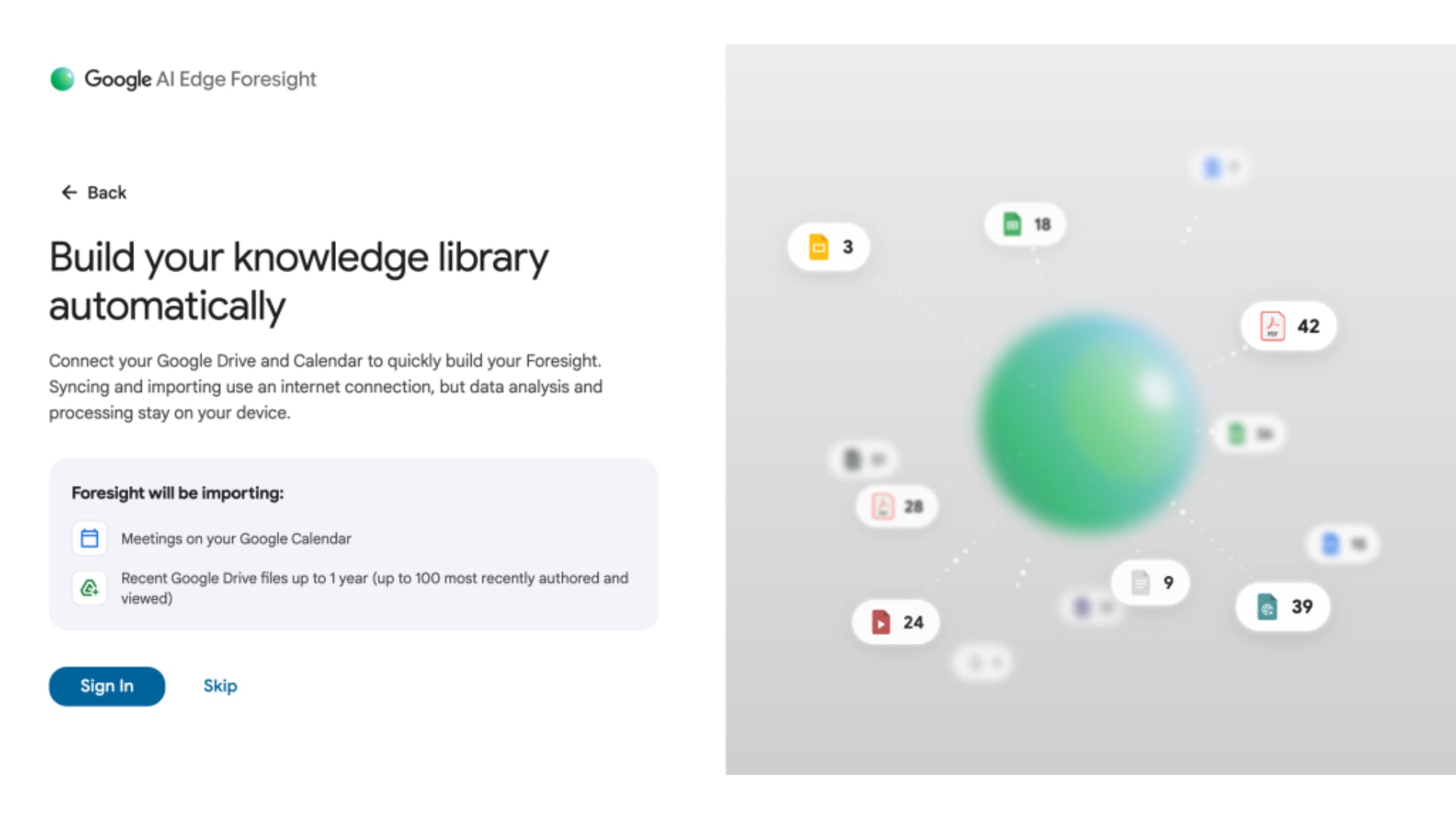 Google integró Foresight con Drive para permitir la importación directa de documentos. (Google)