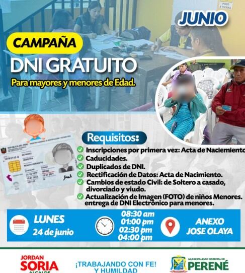 DNI electrónico campaña en localidades del Perú