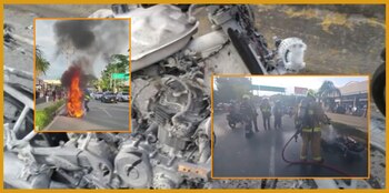 Incendió su motocicleta en Medellín,