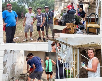 Algunos de los voluntarios y