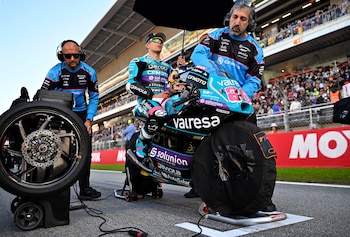 MotoGP - Solidarity Grand Prix of Barcelona - Circuit de Barcelona-Catalunya, Barcelona, Spain - November 17, 2024 World Champion CFMoto Aspar Team's David Alonso before the moto3 race REUTERS/Pablo Morano