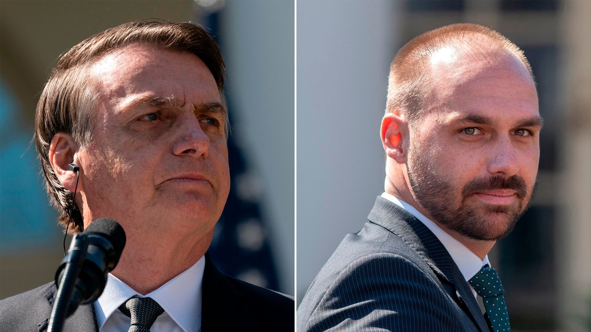 Jair Bolsonaro y Eduardo Bolsonaro. (Shutterstock)