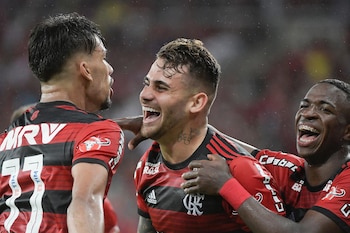 Felipe Vizeu, Lucas Paquetá y Vinicius Jr. jugaron juntos en Flamengo hasta 2018. - créditos: André Fabiano