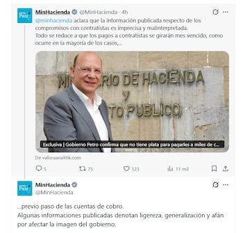 El Ministerio de Hacienda apuntó