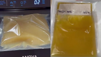 Alfredo Vozmediano, chef profesional, congelando