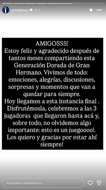 La emoción de Santiago del Moro ante la inminente final de Gran Hermano Generación Dorada: "Vivimos de todo"