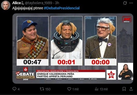 Debate presidencial EN VIVO: lo más viral en redes tras los momentos más polémicos. Captura: X.