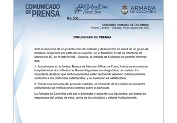 Desde la Armada Nacional respondieron