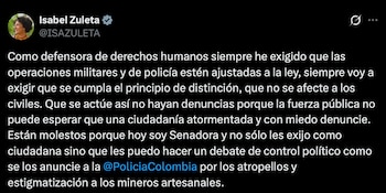 Respuesta de la senadora Isabel