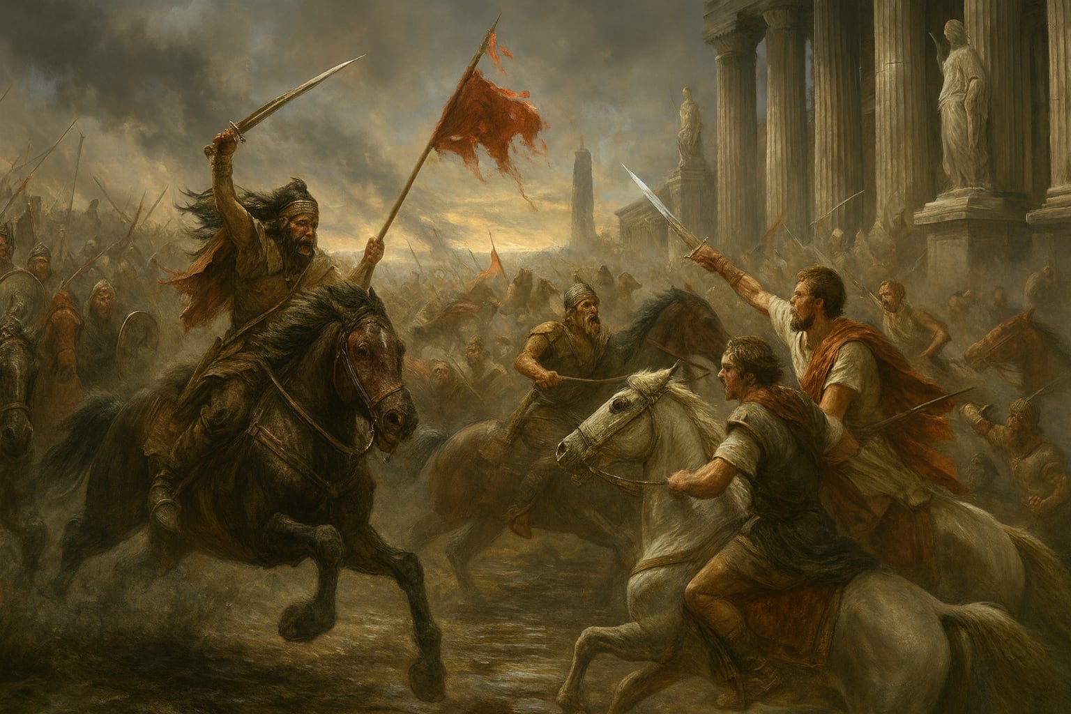 El saqueo de Roma por los visigodos en 410 d.C. y la caída de Cartago en 439 d.C. marcaron hitos clave en la pérdida de control romano (Imagen Ilustrativa Infobae)