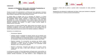 Este es el comunicado de