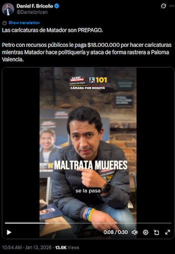 Daniel Briceño denunció que Matador