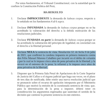 TC anula condena de Félix