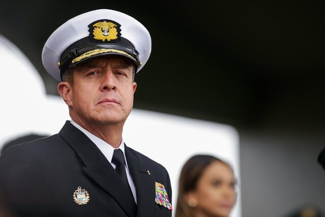 El almirante Francisco Cubides enfatizó la necesidad de mantener la cohesión y la superioridad moral en medio del aumento de ataques contra tropas y civiles- crédito Colprensa