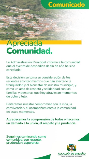 La Alcaldía de Briceño canceló