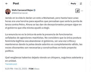 Mafe Carrascal defendió a Susana