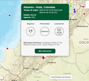 Sismo en el Huila -