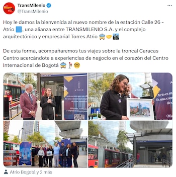 TransMilenio anunció el cambio de denominación a través de sus redes sociales. - crédito @TransMilenio/X