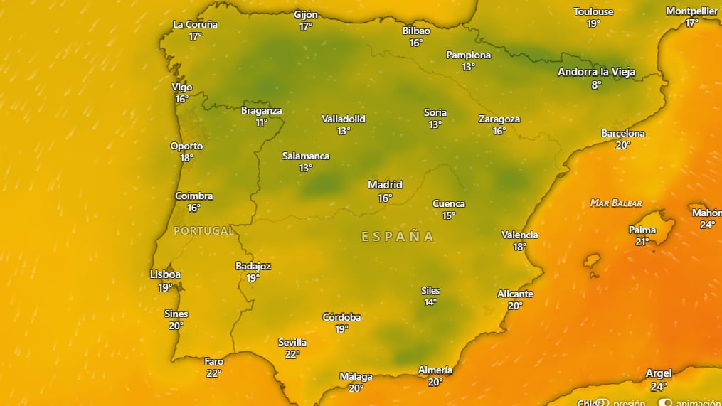 El tiempo, este domingo 4 de octubre. (Windy)