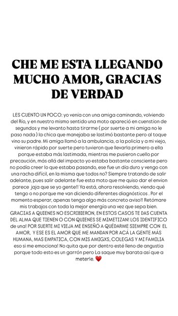 Facundo Mazzei dio detalles de su estado de salud luego de ser atropellado