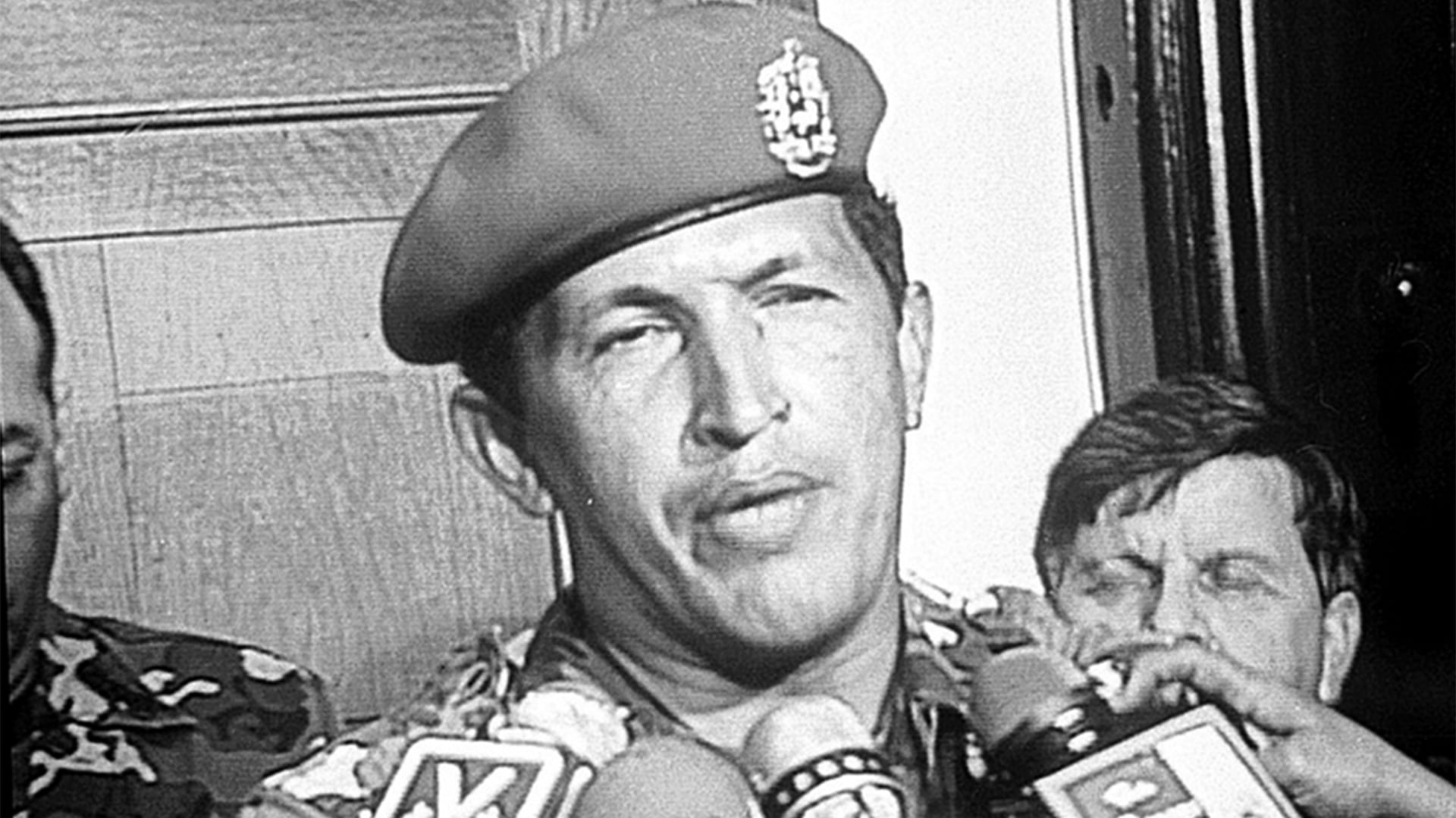 Hugo Chávez tras el intento de golpe de estado en Venezuela en 1992