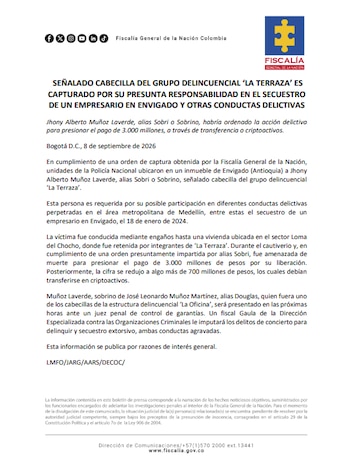 Fiscalía - crédito Fiscalía