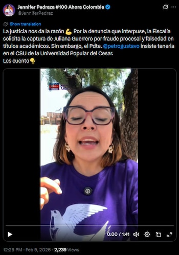 Jennifer Pedraza denuncia prácticas sistemáticas