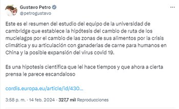 Gustavo Petro citó estudio de