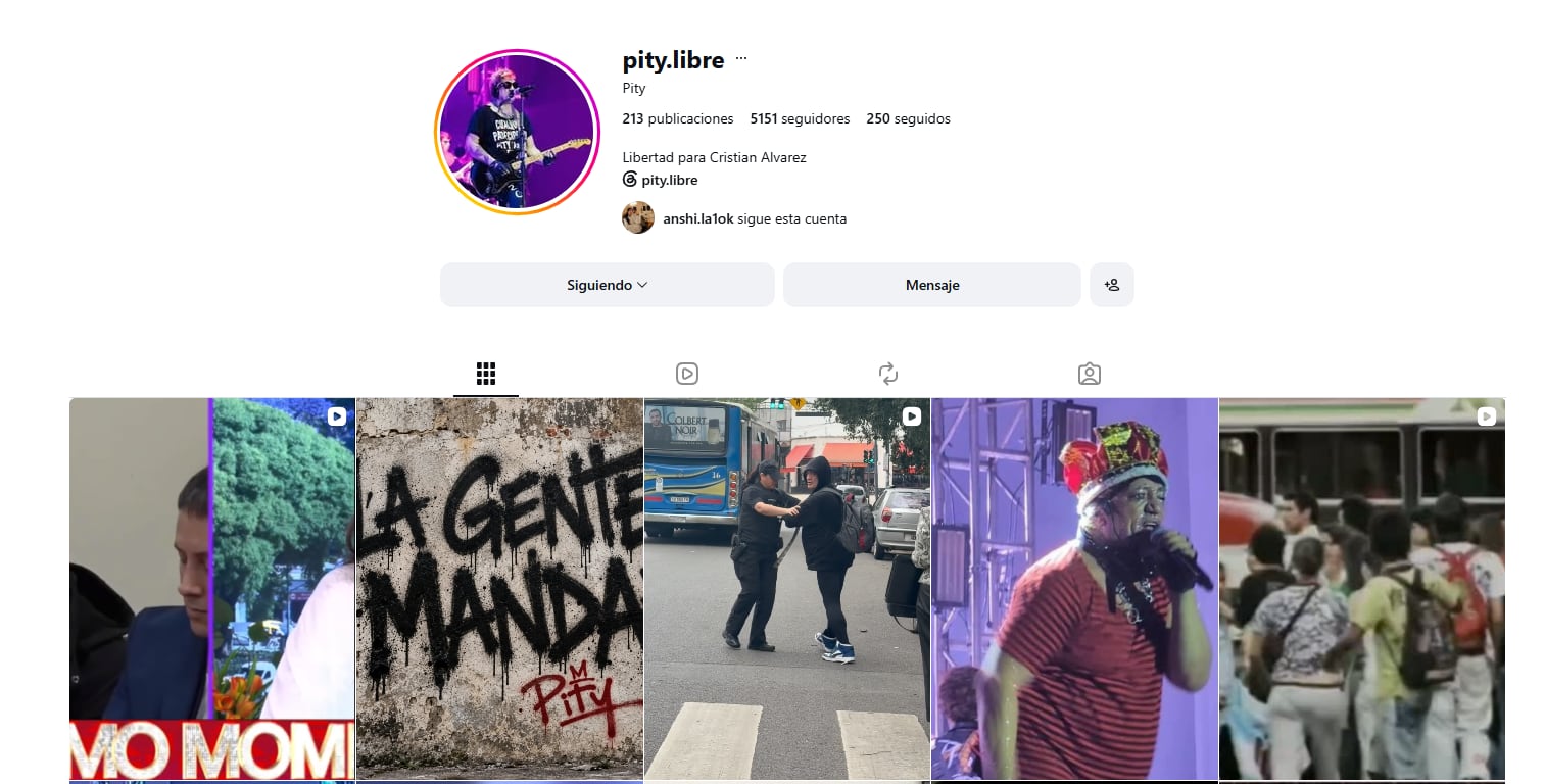 El perfil de Instagram que creó Santiago tiene más de cinco mil seguidores
